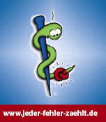 www.jeder-fehler-zaehlt.de Comiczeichnung Äskulapstab
