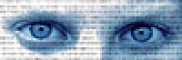Augen mit Nullen und Einsen